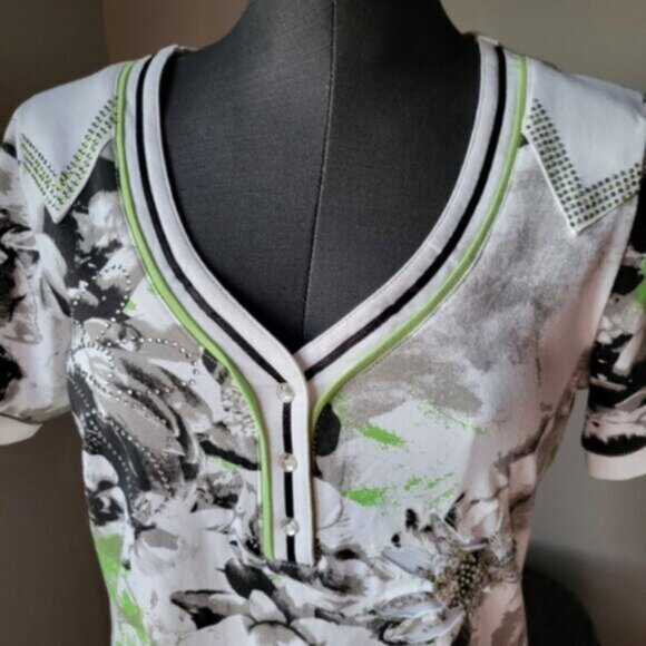 VEX Cotton floral Bling T Shirt Sz M - Picture 2 of 13